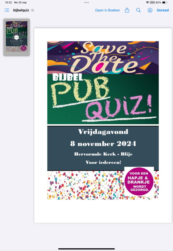 Bijbelpubquiz in Blije